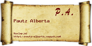 Pautz Alberta névjegykártya